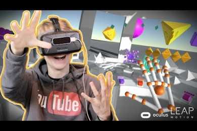 MAKE MUSIC WITH YOUR HANDS! | Geometric VR (Oculus Rift DK2 + Leap Motion Orion)