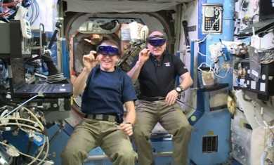 Scott Kelly and Tim Peake test HoloLens on Space Station