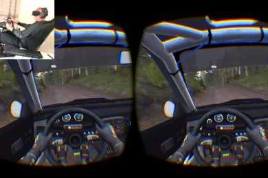 ZNousn1 Playing Dirt Rally on his self made motion sim in VR!